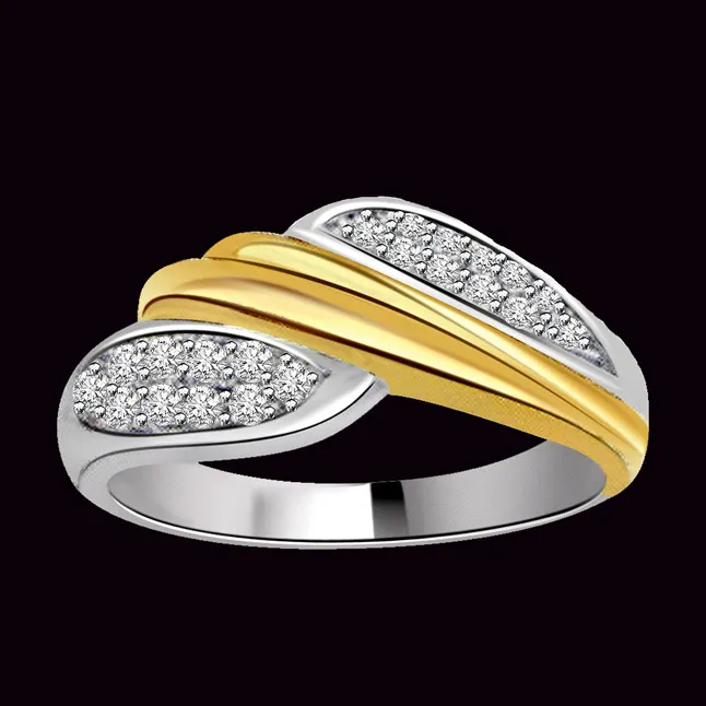 0.50ct Diamond Fine Two Tone 18kt Gold rings -White Yellow Gold rings