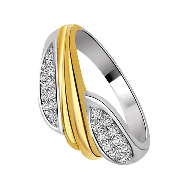 0.50ct Diamond Fine Two Tone 18kt Gold rings -White Yellow Gold rings