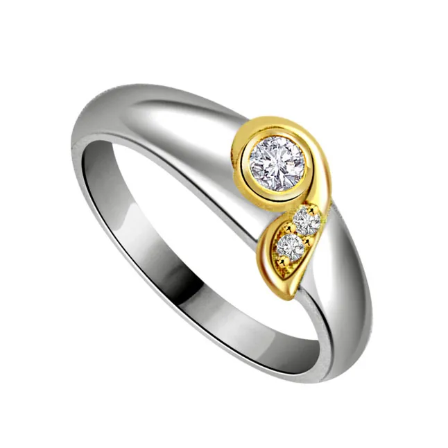 0.16cts Real Diamond Two Tone 18kt Gold Ring (SDR445)