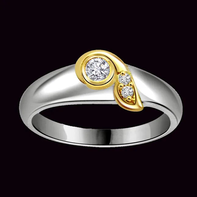 0.16cts Real Diamond Two Tone 18kt Gold Ring (SDR445)