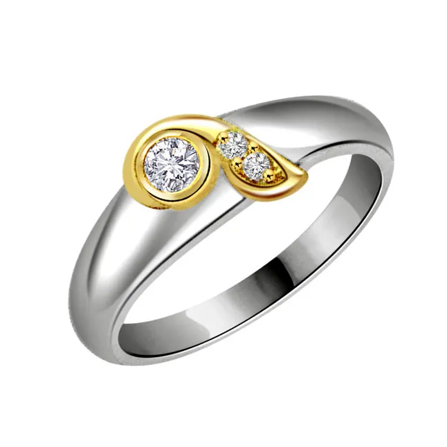 0.16cts Real Diamond Two Tone 18kt Gold Ring (SDR445)