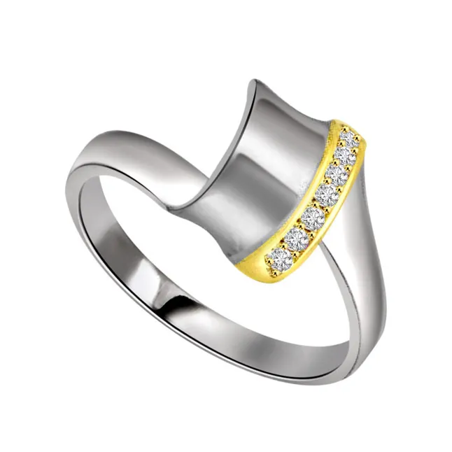 0.14cts Real Diamond Two Tone 18kt Gold Ring (SDR446)