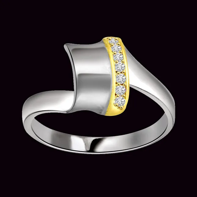 0.14cts Real Diamond Two Tone 18kt Gold Ring (SDR446)