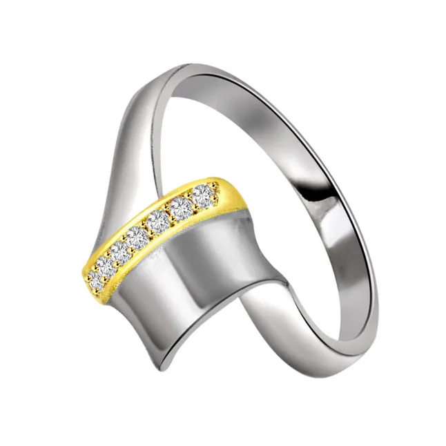 0.14cts Real Diamond Two Tone 18kt Gold Ring (SDR446)