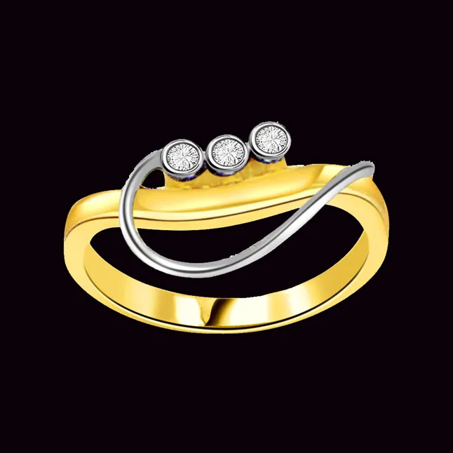 0.21ct Diamond Two Tone 18kt Gold rings -White Yellow Gold rings