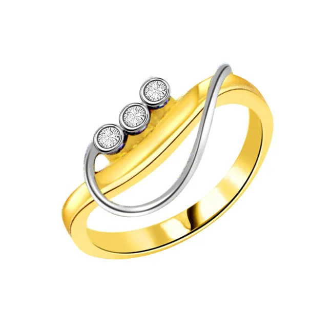 0.21ct Diamond Two Tone 18kt Gold rings -White Yellow Gold rings