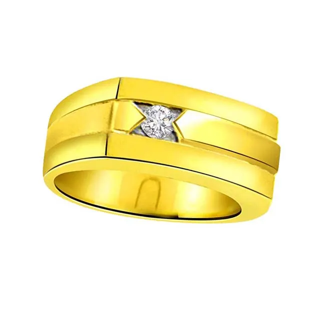 0.10cts Real Diamond Classic Two-Tone 18kt Gold Ring (SDR450)