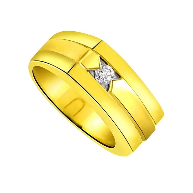 0.10cts Real Diamond Classic Two-Tone 18kt Gold Ring (SDR450)