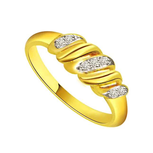 Two-Tone Real Diamond Gold Ring (SDR454)