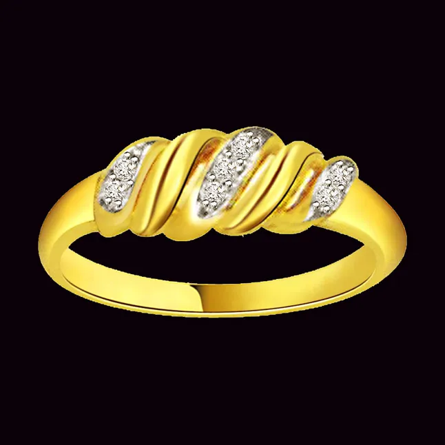 Two-Tone Real Diamond Gold Ring (SDR454)