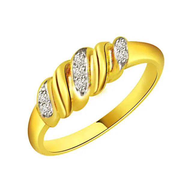 Two-Tone Real Diamond Gold Ring (SDR454)