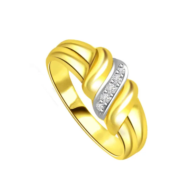 Two -Tone Diamond Gold rings SDR459 -White Yellow Gold rings