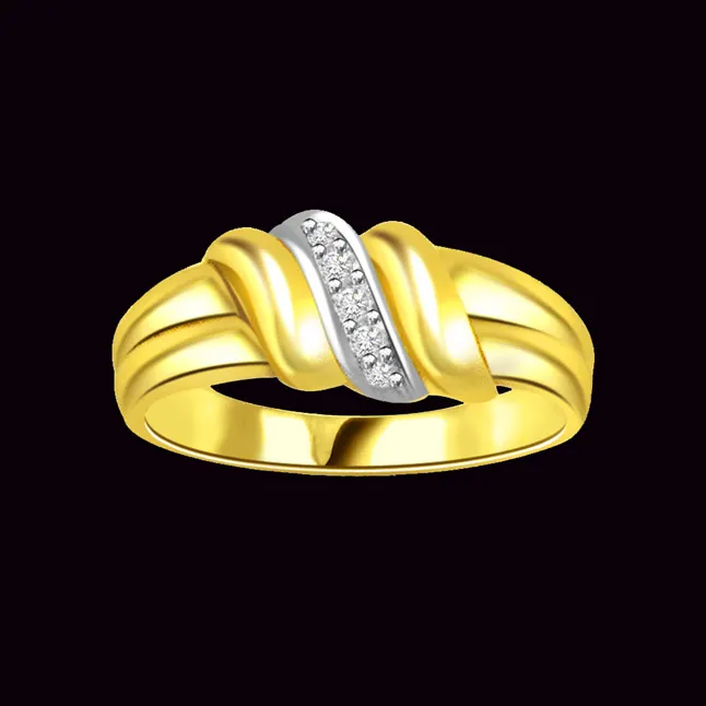 Two -Tone Diamond Gold rings SDR459 -White Yellow Gold rings