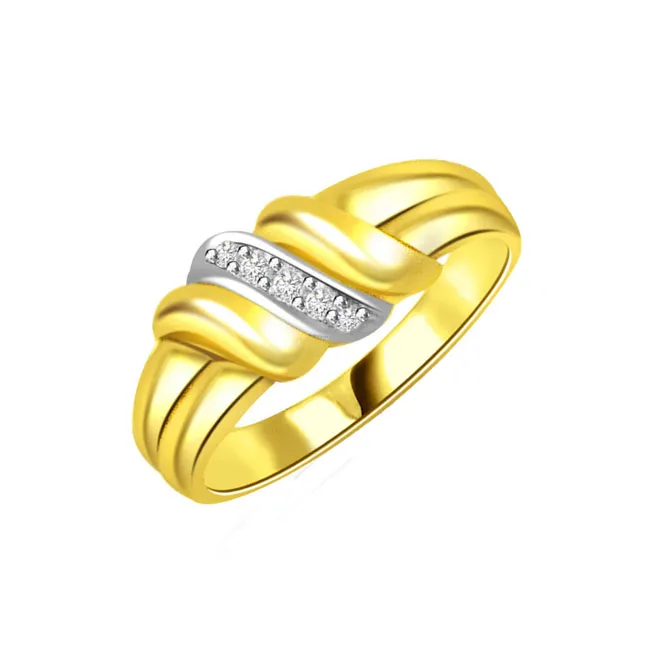 Two-Tone Real Diamond Gold Ring (SDR459)