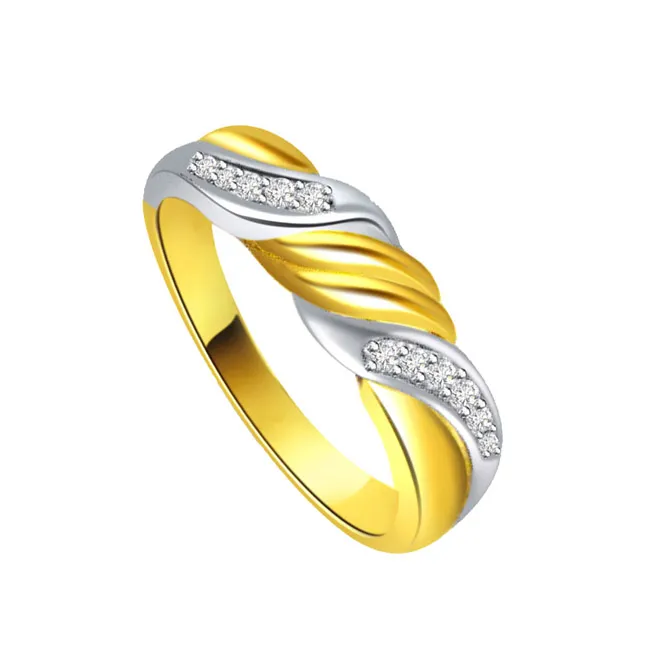 Two-Tone Real Diamond Gold Ring (SDR460)
