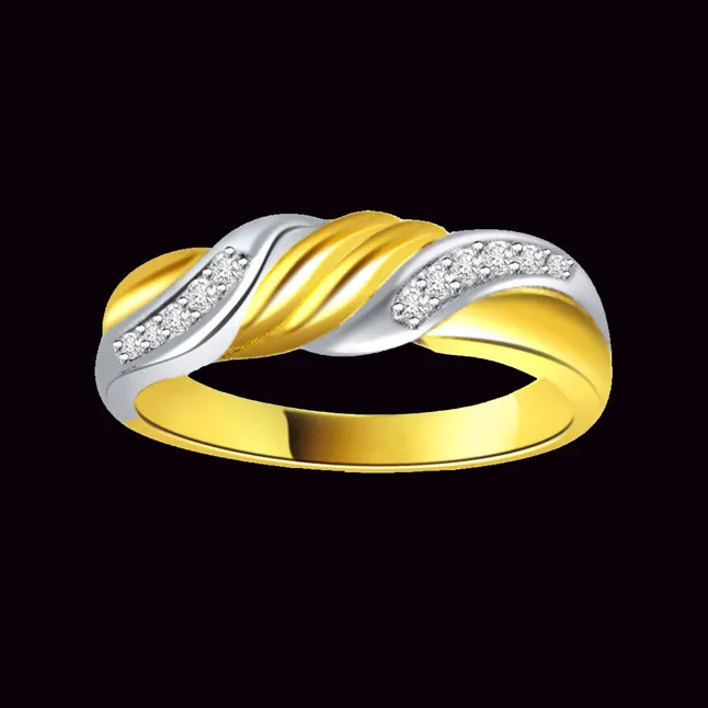 Two -Tone Diamond Gold rings SDR460 -White Yellow Gold rings