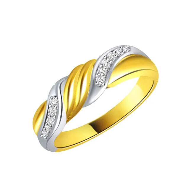 Two-Tone Real Diamond Gold Ring (SDR460)