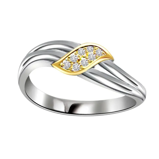 Two -Tone Diamond Gold rings SDR465 -White Yellow Gold rings