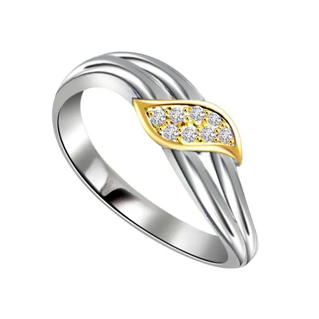 Two-Tone Real Diamond Gold Ring (SDR465)