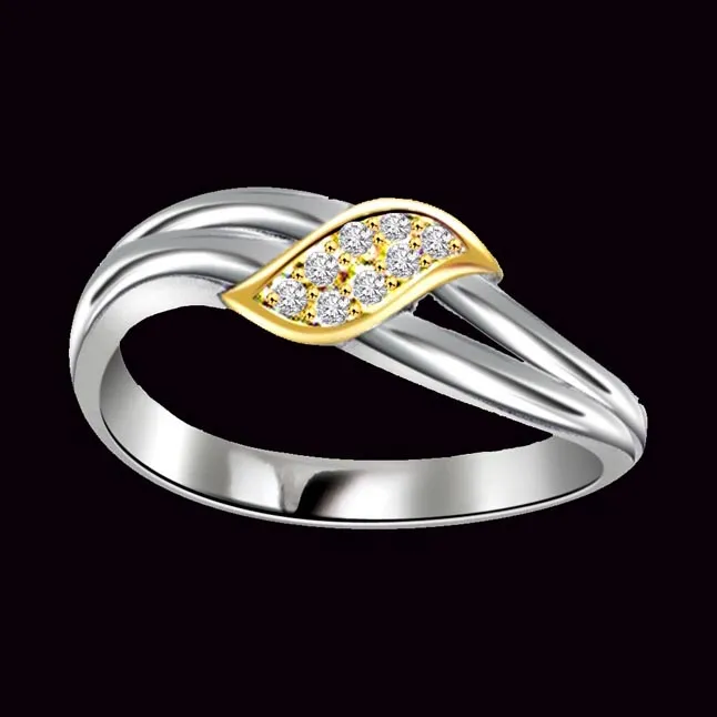 Two-Tone Real Diamond Gold Ring (SDR465)