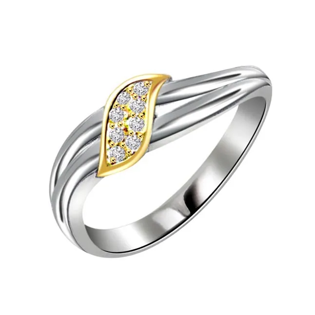 Two-Tone Real Diamond Gold Ring (SDR465)