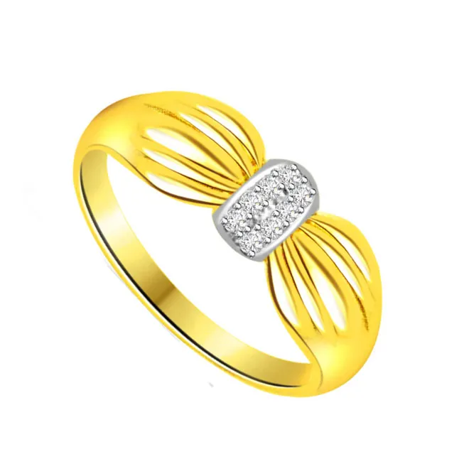 Two-Tone Real Diamond Gold Ring (SDR467)