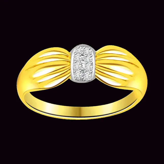 Two-Tone Real Diamond Gold Ring (SDR467)