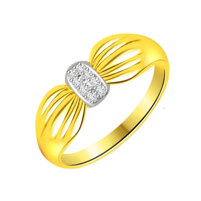 Two-Tone Real Diamond Gold Ring (SDR467)