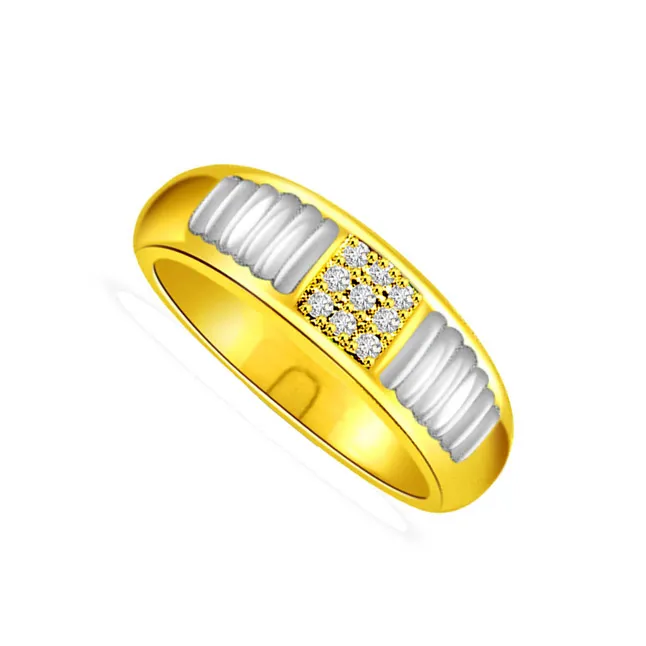 Two-Tone Real Diamond Gold Ring (SDR468)