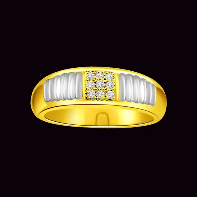 Two-Tone Real Diamond Gold Ring (SDR468)