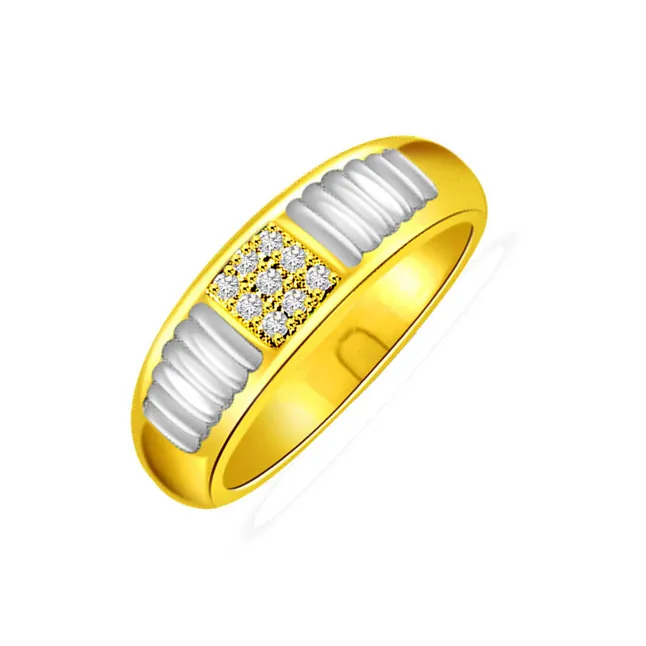 Two-Tone Real Diamond Gold Ring (SDR468)