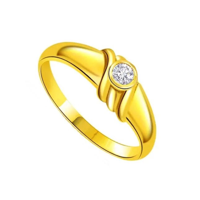 Real Diamond Solitaire Gold Ring (SDR471)