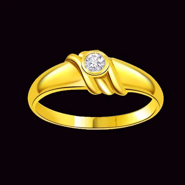 Real Diamond Solitaire Gold Ring (SDR471)