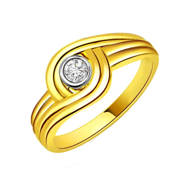 Real Diamond Solitaire Gold Ring (SDR472)