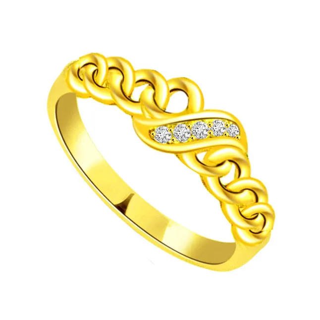 Classic Real Diamond Gold Ring (SDR473)