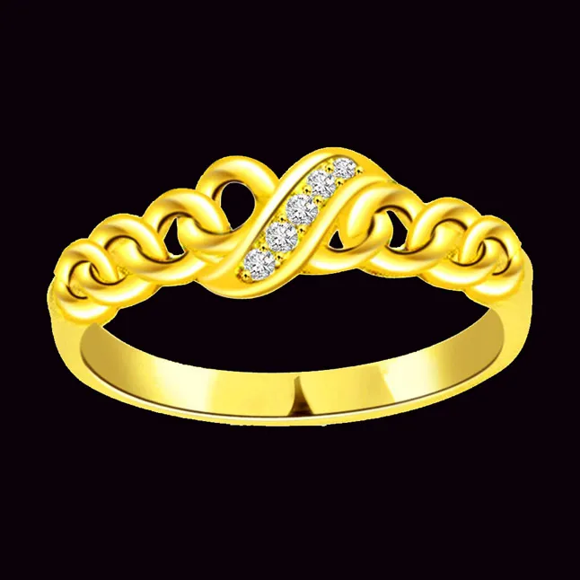 Classic Real Diamond Gold Ring (SDR473)