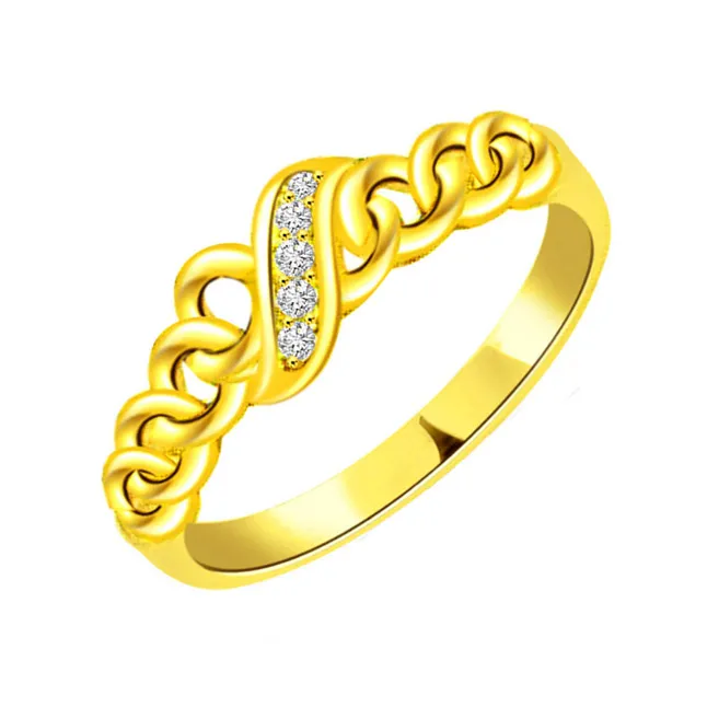 Classic Real Diamond Gold Ring (SDR473)