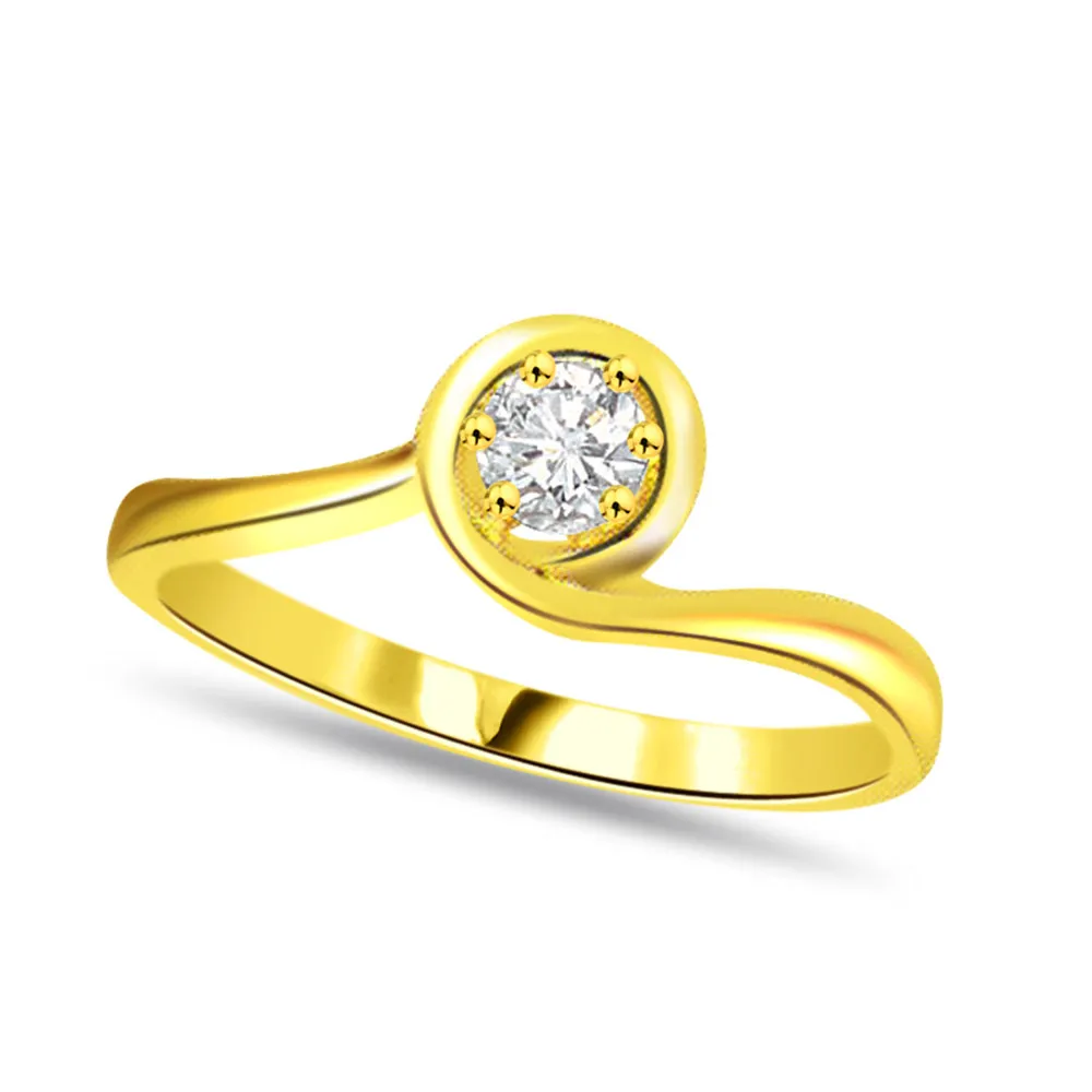 Diamond Solitaire Gold rings SDR475 -18k Engagement rings