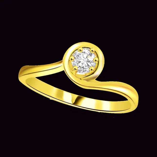 Real Diamond Solitaire Gold Ring (SDR475)