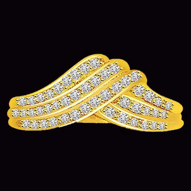 Designer Real Diamond Gold Ring (SDR477)