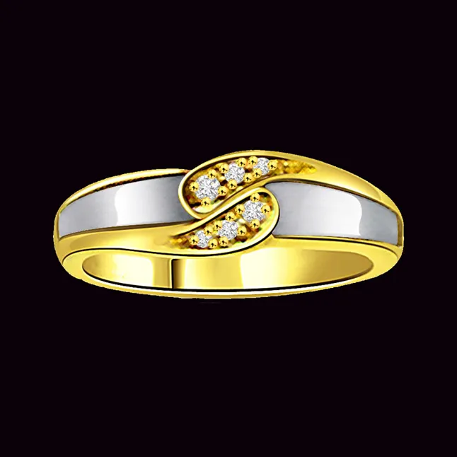 Two-Tone Real Diamond Gold Ring (SDR478)