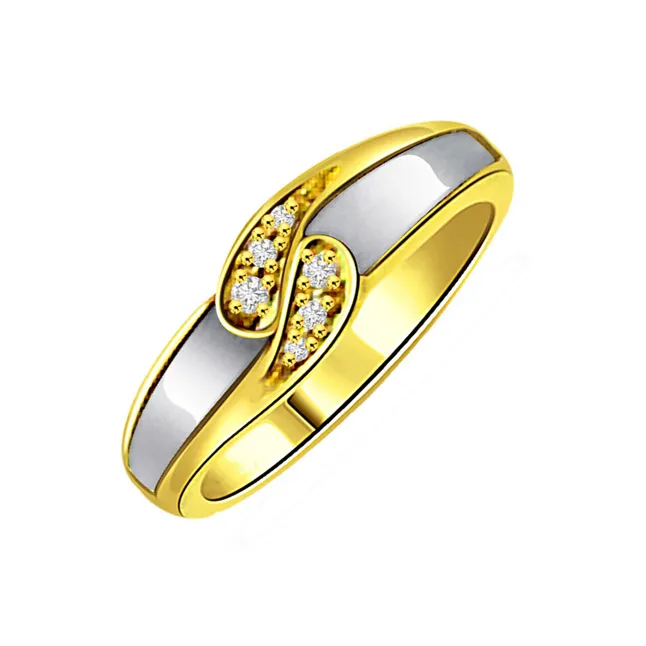 Two -Tone Diamond Gold rings SDR478 -White Yellow Gold rings