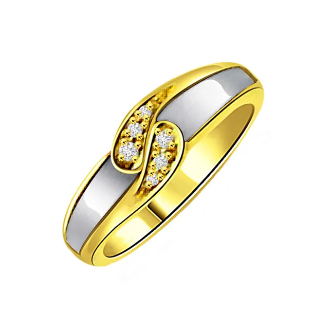 Two-Tone Real Diamond Gold Ring (SDR478)