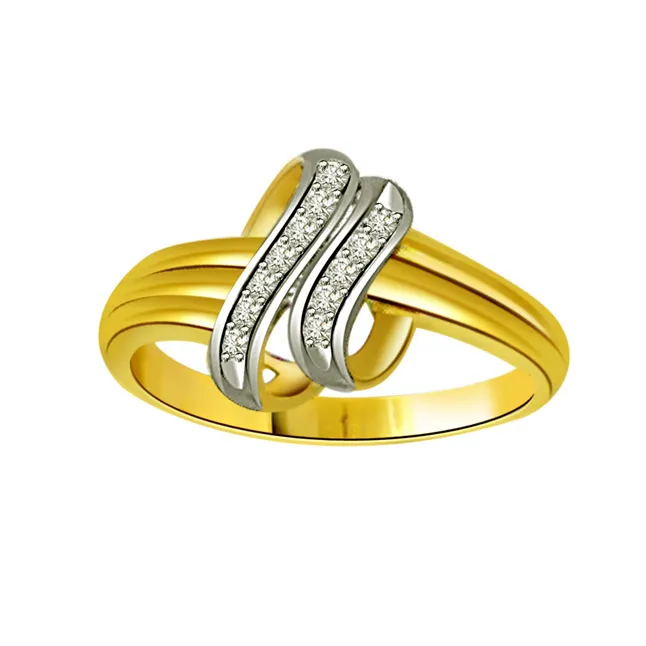 Two -Tone Diamond Gold rings SDR481 -White Yellow Gold rings