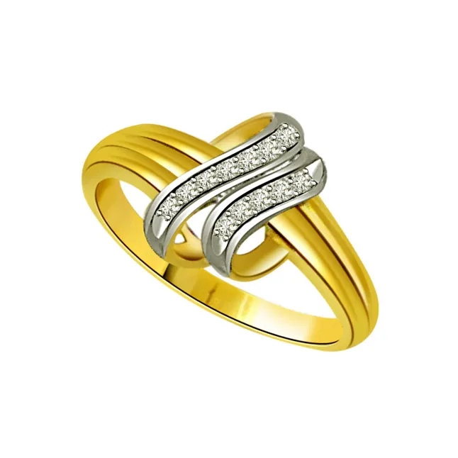 Two-Tone Real Diamond Gold Ring (SDR481)