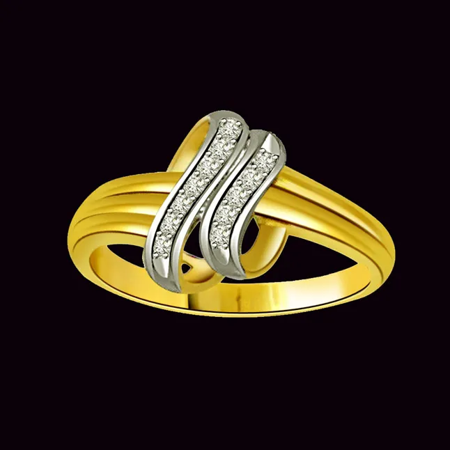 Two-Tone Real Diamond Gold Ring (SDR481)
