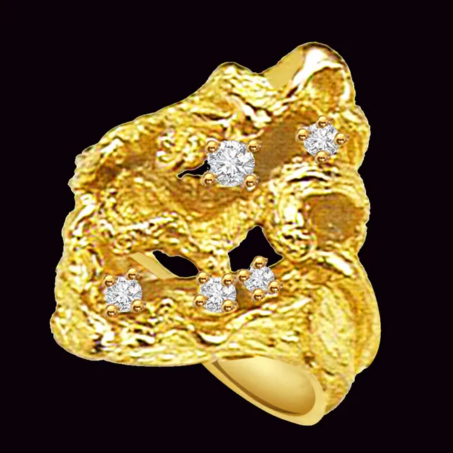 Designer Real Diamond Gold Ring (SDR482)