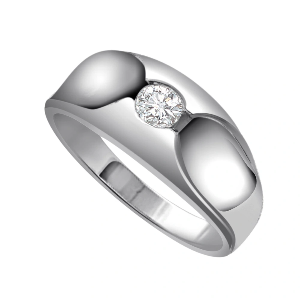 Diamond Solitaire Gold rings SDR484 -White Gold Big Sol