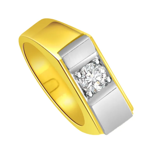 Two-Tone Real Diamond Gold Ring (SDR486)