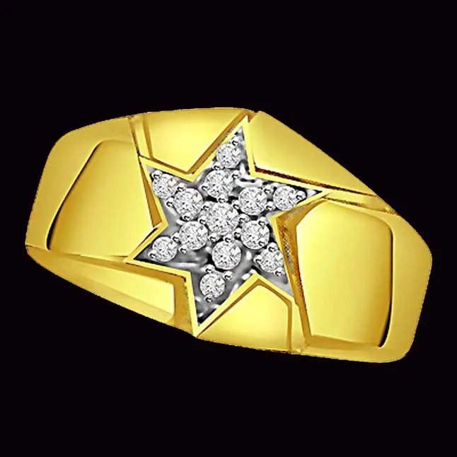 Real Diamond 18k Gold Men's Ring (SDR488)
